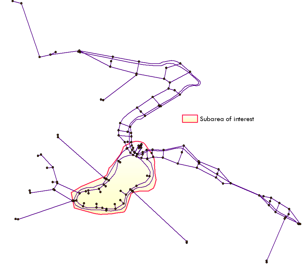 Subarea Polygon ShapeFile within Frabitztown Network