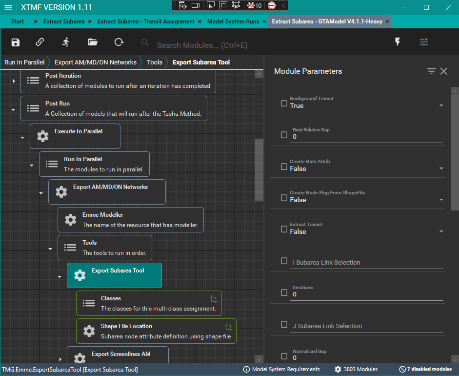 Add export subarea to GTAModel
