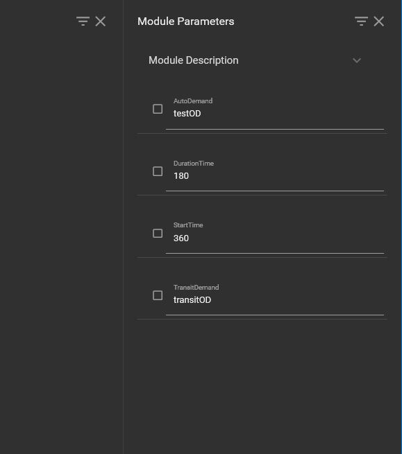 RoadAssignment Module Parameters