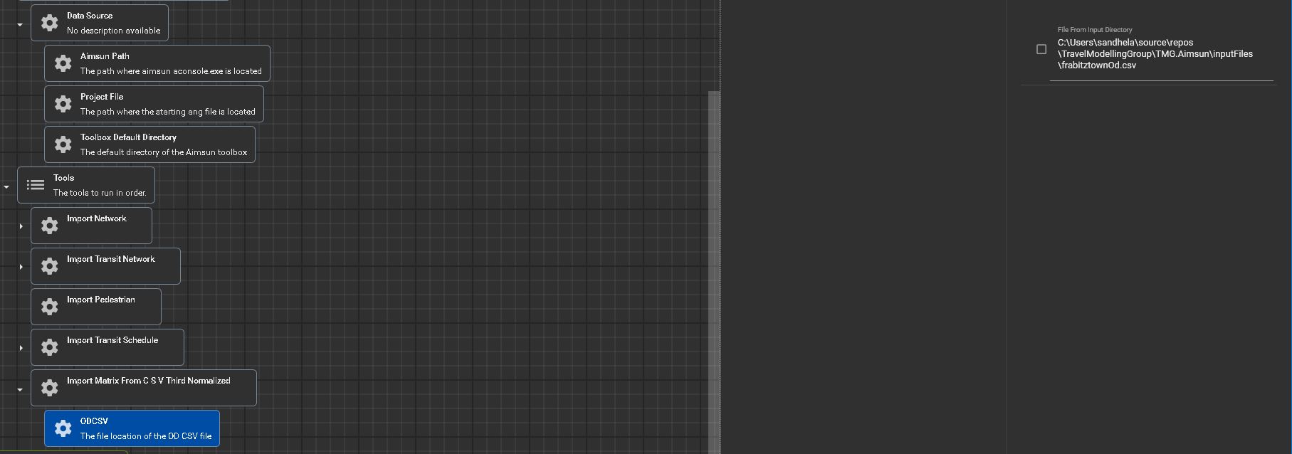 ImportMatrixFromCSVThirdNormalized ODCSV File Location